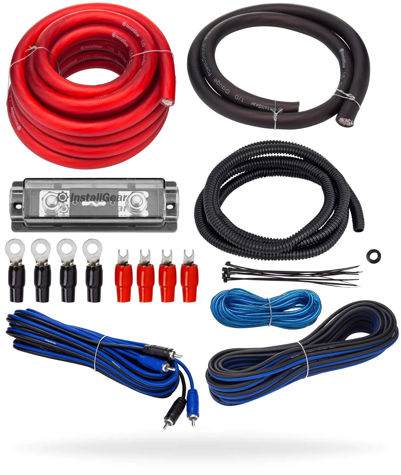 1/0 Gauge Amp Wiring Kit  Amp Kit With Fuse Holder & Amplifier Installation