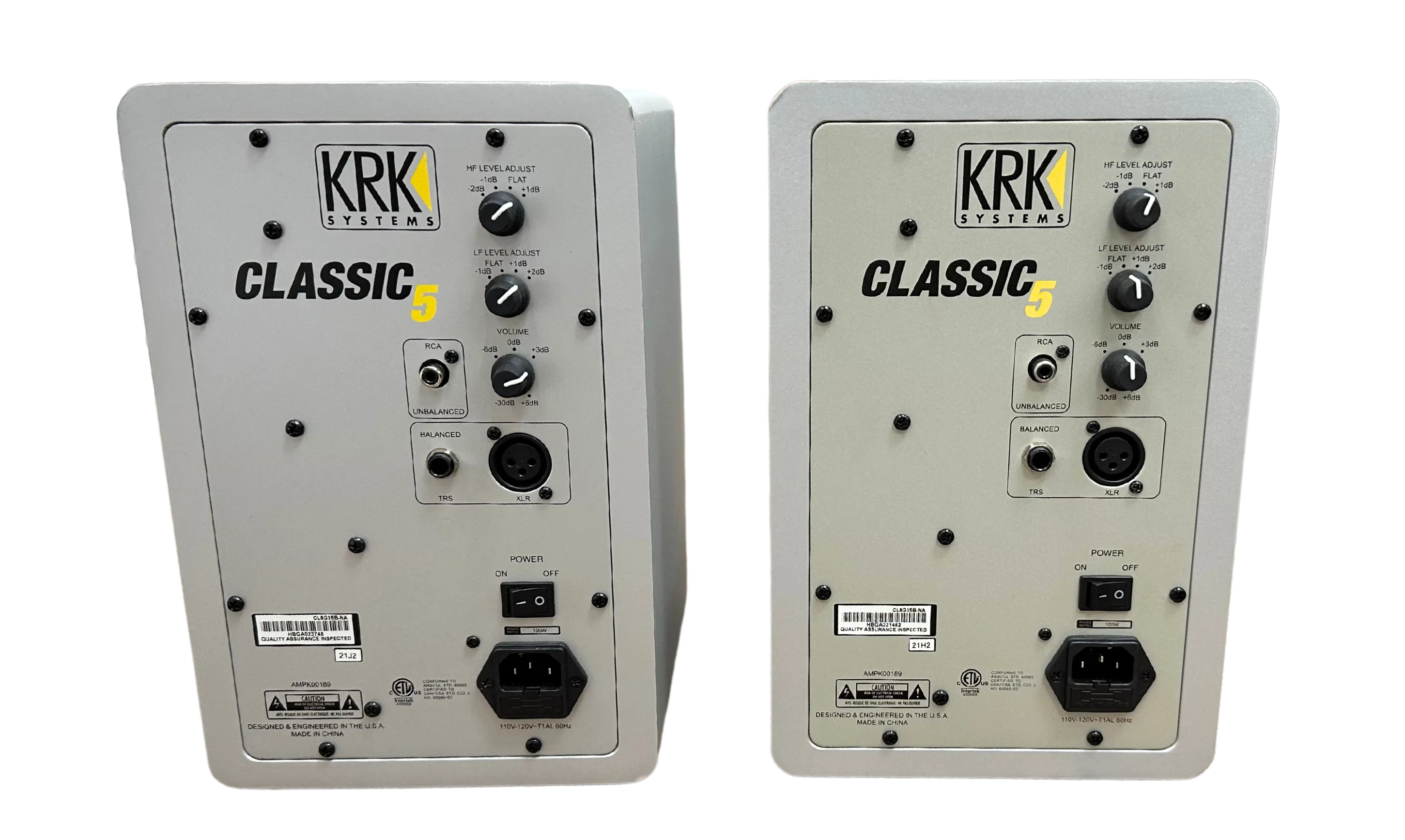 (2) KRK Classic 5 Studio Monitors Limited Edition Black & Silver