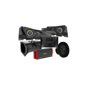 2014  RZR XP Front Speaker Kit with 4 Channel Digital Amplifier and Media Center - RPMRZRKM22