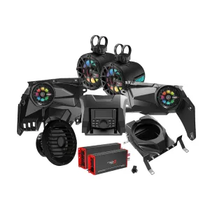 2017  Can Am Maverick X3/X3 Max Complete Speaker Kit with 4 Ch & 1 Ch Waterproof Amplifier, 10” Sealed Marine Subwoofer, 6.5” Tower Speaker System and CMR3 Media Audio Player - RPMX3KM3