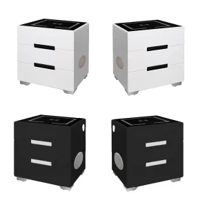 2024 Smart Bedside Tables Bluetooth Speaker Side 3 Drawers Wireless Charging USB Nightstand LED  AU