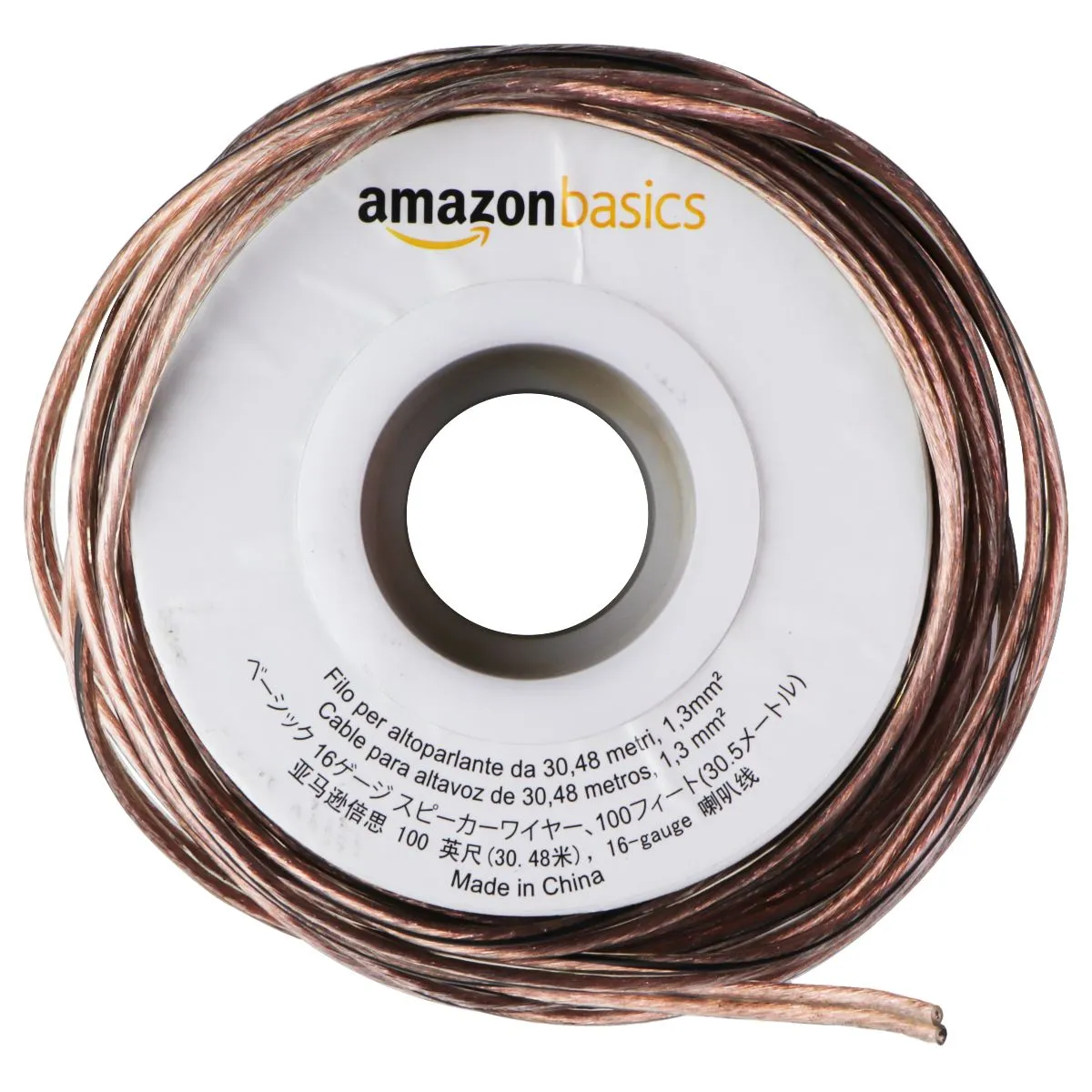 Amazon Basics 16-Gauge Speaker Wire Cable (100 Feet) - Bronze