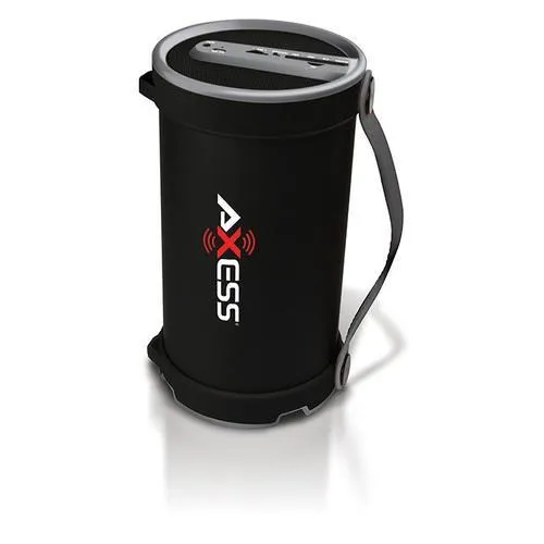 Axess Grey Portable Bluetooth IndoorOutdoor 2.1 HiFi Cylinder Loud Speaker with BuiltIn 4 Inch Sub