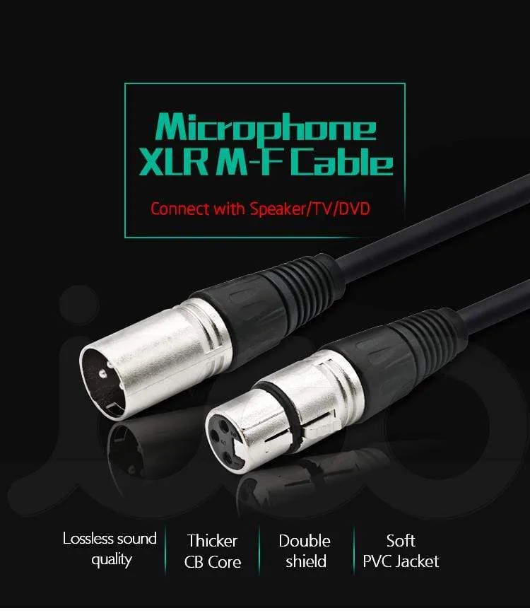 Balanced XLR Cable 3 Pin Male to Female Snake Cord Professional Microphone Cable for Recording,Mixing,Amplifier