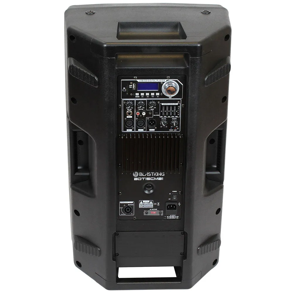 Blastking BDT15CMB1 1000W 15" Active Loudspeaker w/Mic and Stand