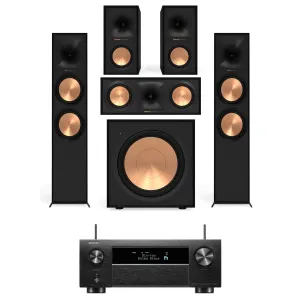 Denon AVCX4800H 9.4 Channel 8K AV Amplifier And Klipsch R-800F 5.1 Speaker Package