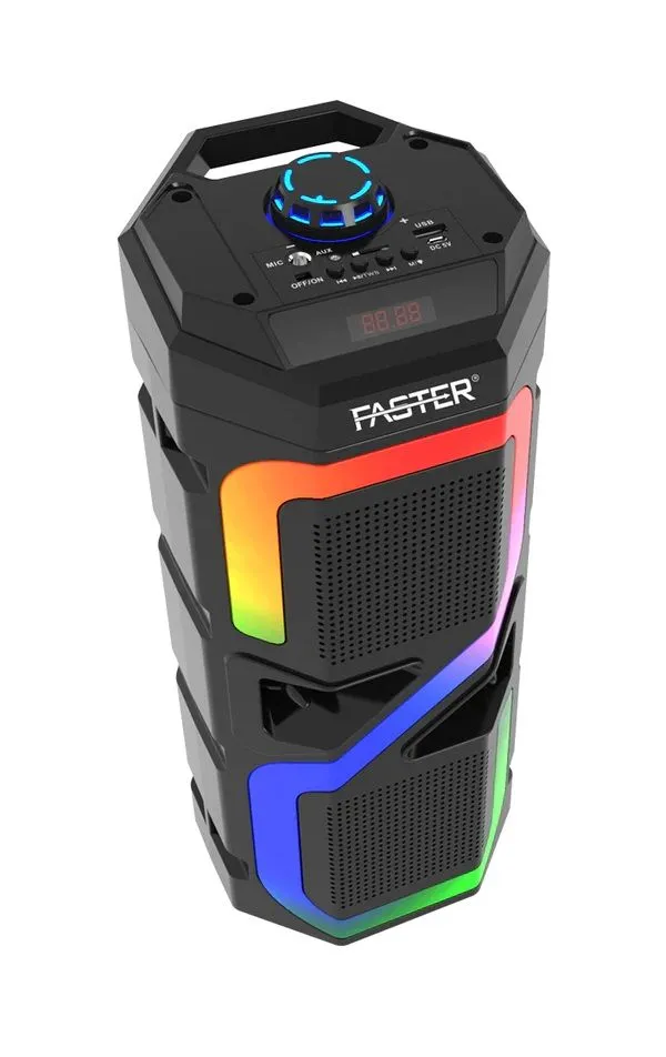 FASTER Rainbow 7 Powerful Bass Wireless Speaker With Mic 20w