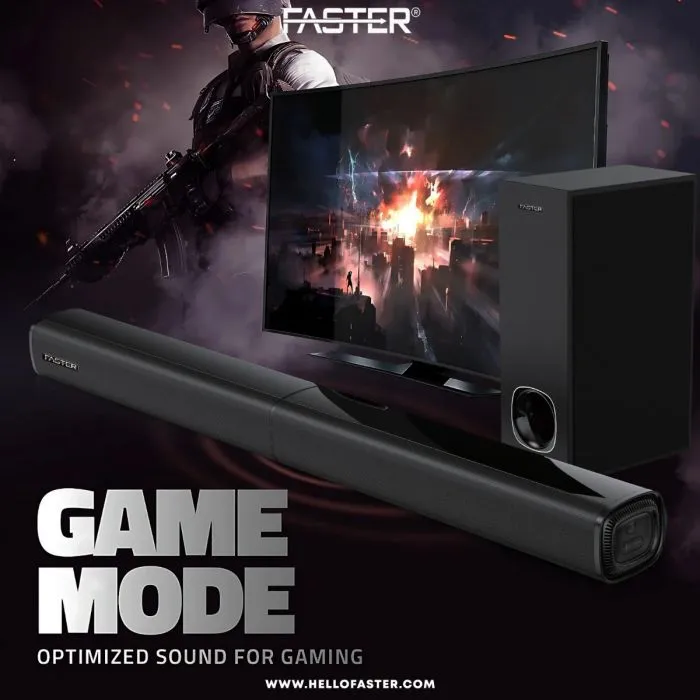 FASTER XB7000 Sound Bar - 80W Sound Bar Speaker With Woofer - Bluetooth Sound Bar For Led / Lcd / Pc - Sound Likes Movie Theater - Speaker Sound Bar For Gaming