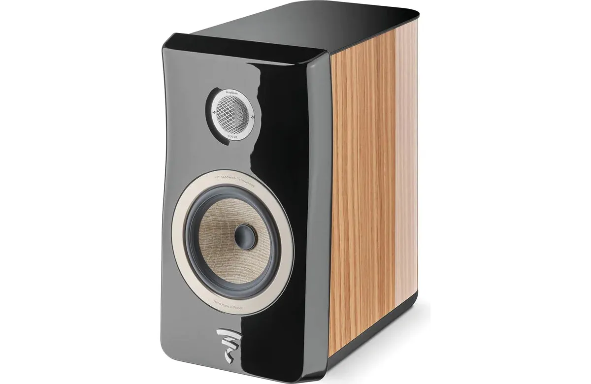 Focal Kanta No1 2-Way Bookshelf Loudspeaker Walnut High Gloss Body Gloss Black Front (Pair)