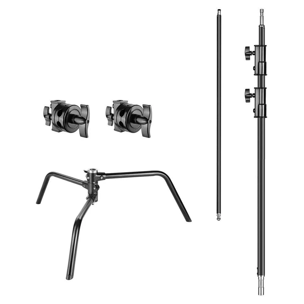 Heavy Duty Photographic Black C-Stand With Boom Arm (20kg Load)