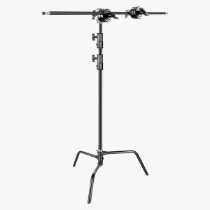 Heavy Duty Photographic Black C-Stand With Boom Arm (20kg Load)