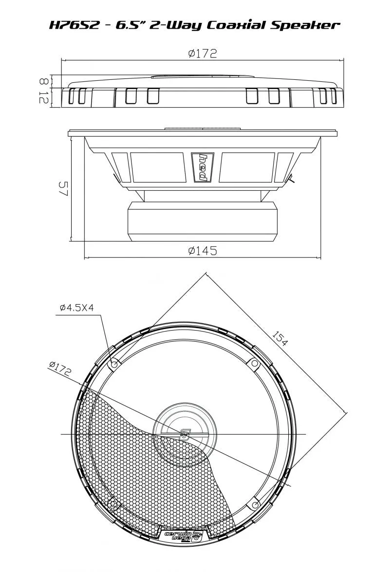 HED Series 6.5" 2-Way Coax Speakers - H7652