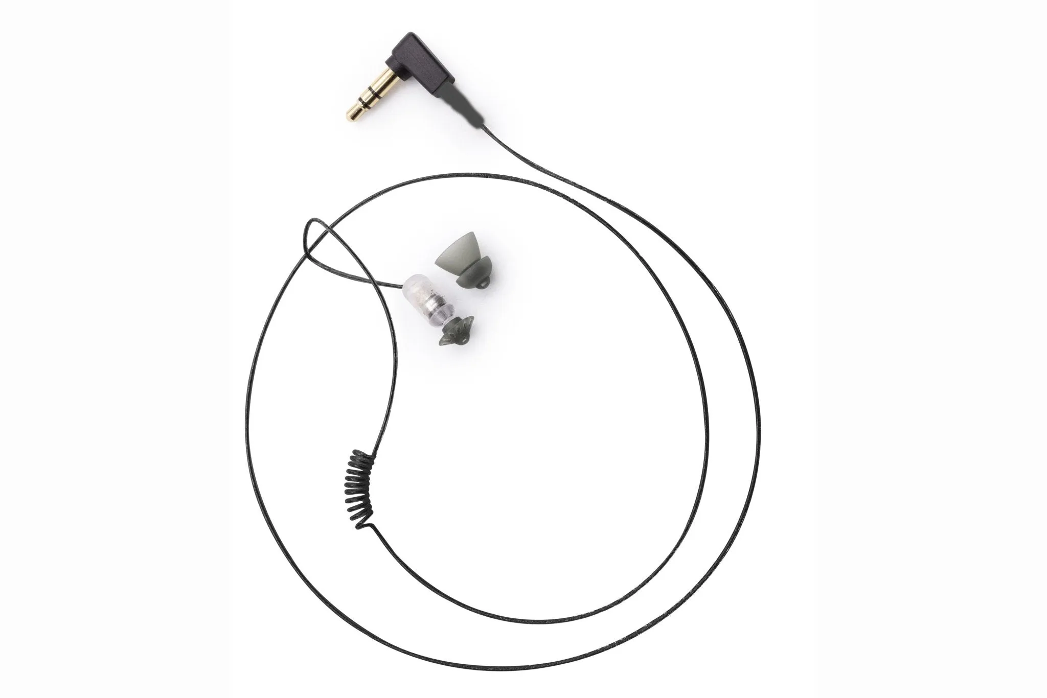 Impact Micro Tubeless Listen-Only Earpiece Black L-shaped 3.5mm Audio Jack HIDIN 3.5L-B