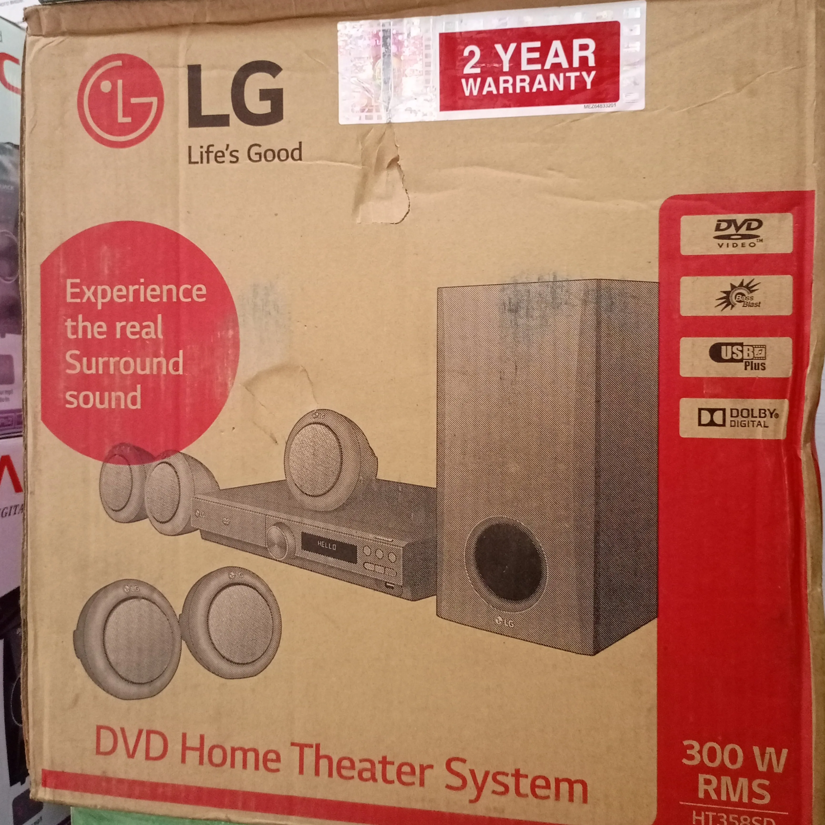 LG HT358SD (Original) 5.1Ch DVD/CD 300W Home Theater   2 Years Warranty - Brand New