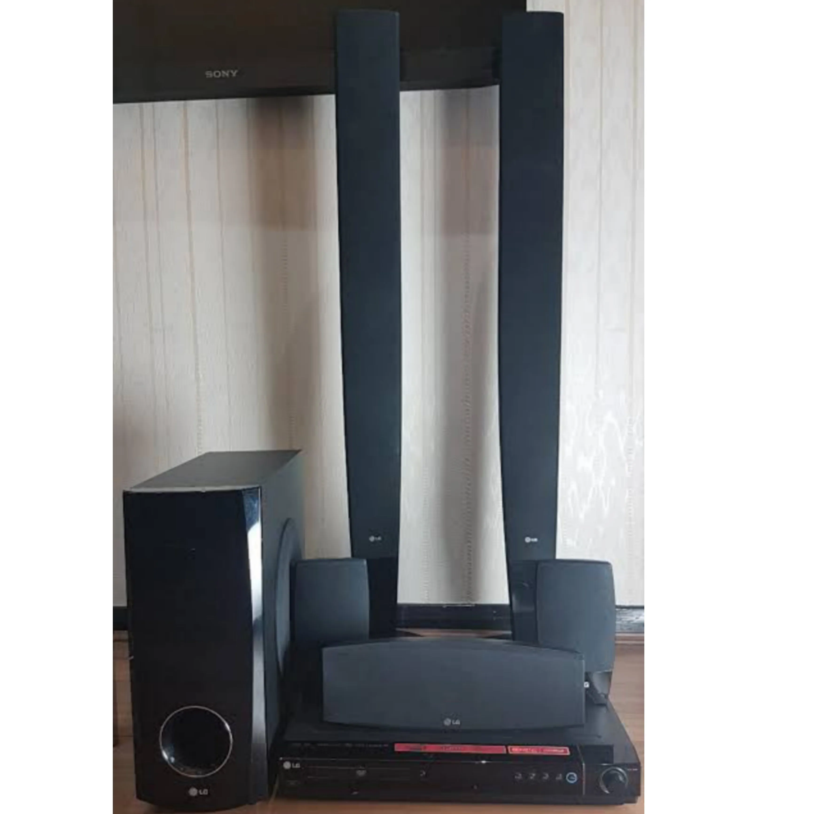 LG HT503PH 5.1Ch 500W DVD Tower Home Cinema System (USB, FM, Aux, Optical, HDMI Out) - Foreign Used