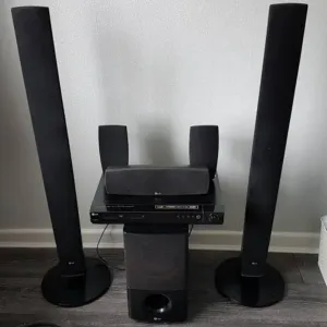 LG HT554PH 5.1Ch 500W Tower DVD Home Theater System (USB, FM, Aux, Optical, HDMI Out) - Foreign Used