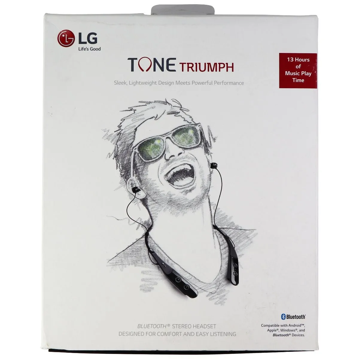 LG Tone Triumph HBS-510 Series Wireless Bluetooth Neckband Headset - Black