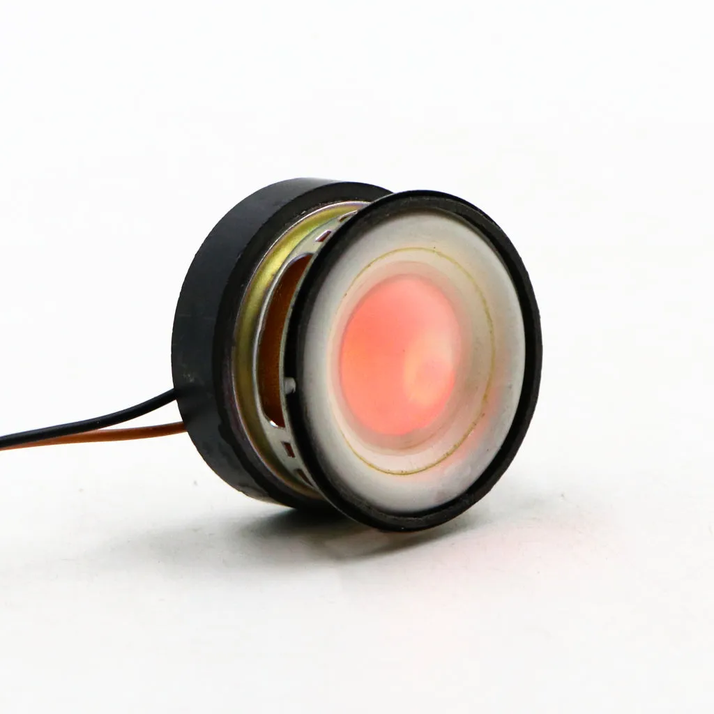 (Low Cost) White Speaker with Blinking LED 4Ohm 3watt [~1.6inch/~40mm] External Magnet Speaker