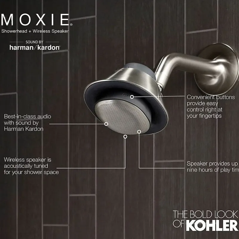 Moxie 2.5 gpm Bluetooth Showerhead Speaker in Matte Black