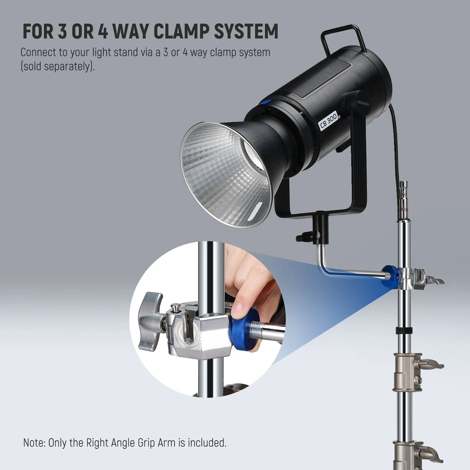 NEEWER UA046 Right Angle Grip Arm Light Mount