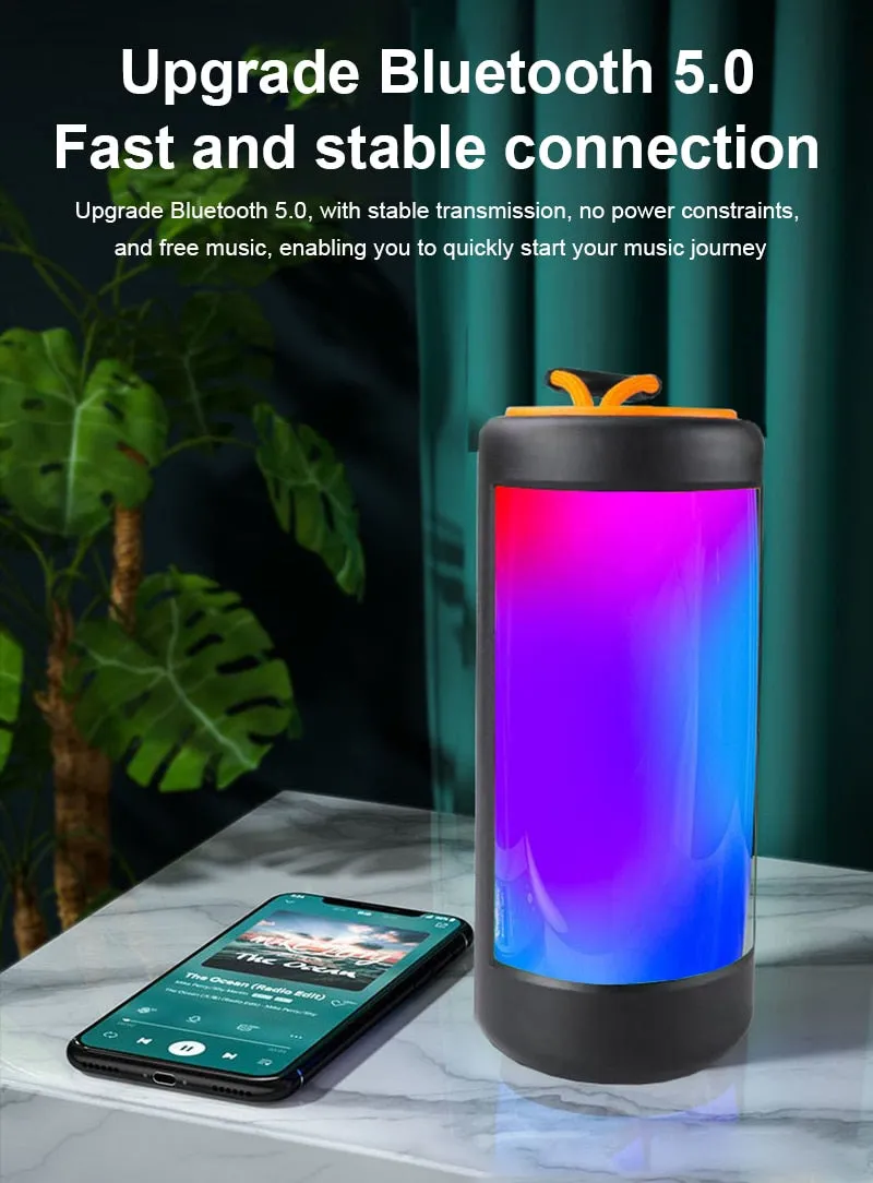 New Bluetooth Speaker HIFI Stereo Sound High Volume Subwoofer Creative Led Colorful Lights Outdoor Portable Wireless Sound