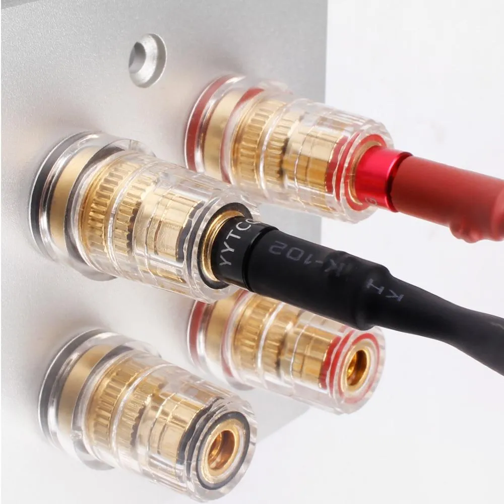 One pair YYTCG HiFi audio speaker cable high quality Pure copper diy speaker wire with banana plug Y plug