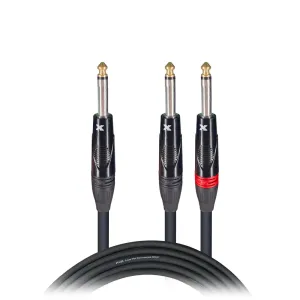 ProX XC-PYP05 5 Ft. 1/4" TS-M to Dual 1/4" TS-M High Performance Audio Cable