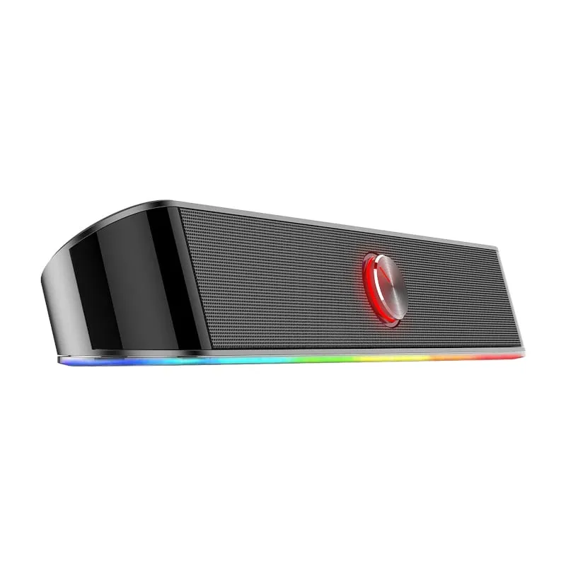 Redragon 2.0 Sound Bar Adiemus 2 X 3W Rgb Usb|Aux Pc Gaming Speaker - Black