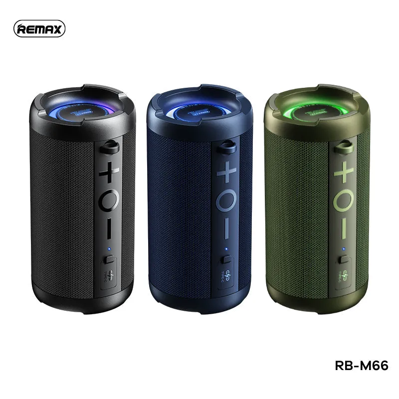 REMAX RB-M66 COURAGE SERIES PORTABLE 7-LEVEL WATERPROOF WIRELESS SPEAKER-Black