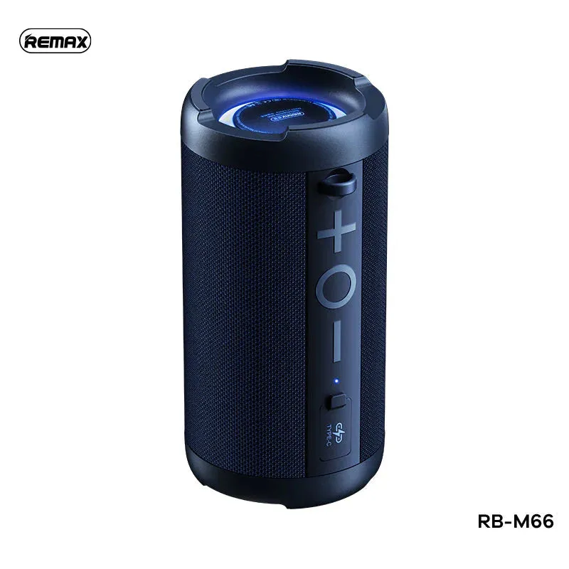 REMAX RB-M66 COURAGE SERIES PORTABLE 7-LEVEL WATERPROOF WIRELESS SPEAKER-Black