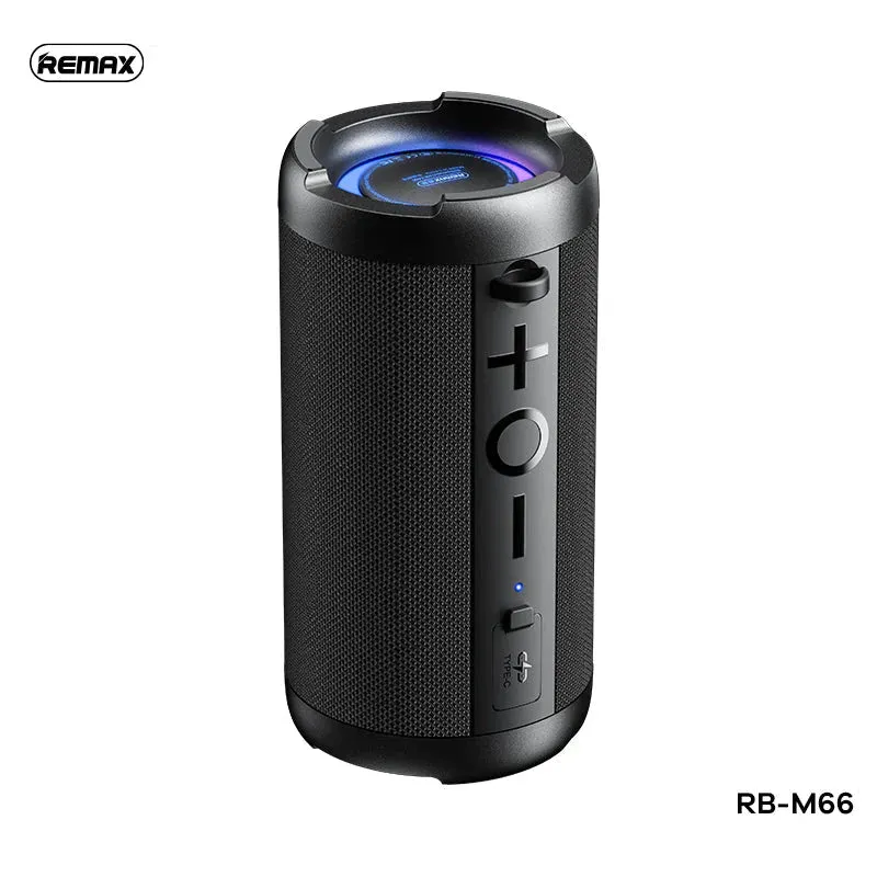 REMAX RB-M66 COURAGE SERIES PORTABLE 7-LEVEL WATERPROOF WIRELESS SPEAKER-Black