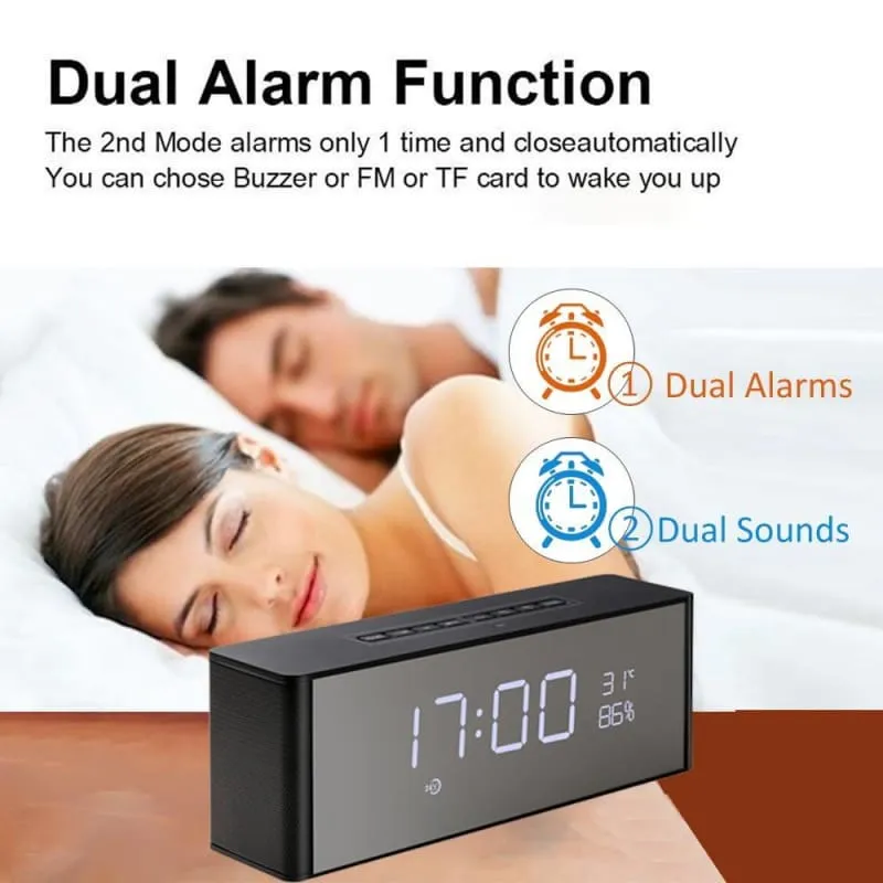 Super Bass Bluetooth Speaker with Alarm Clock