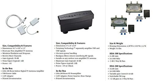 Winegard LNA-200 Boost XT HDTV Preamplifier, TV Antenna Amplifier Signal Booster, HD Digital VHF UHF Amplifier