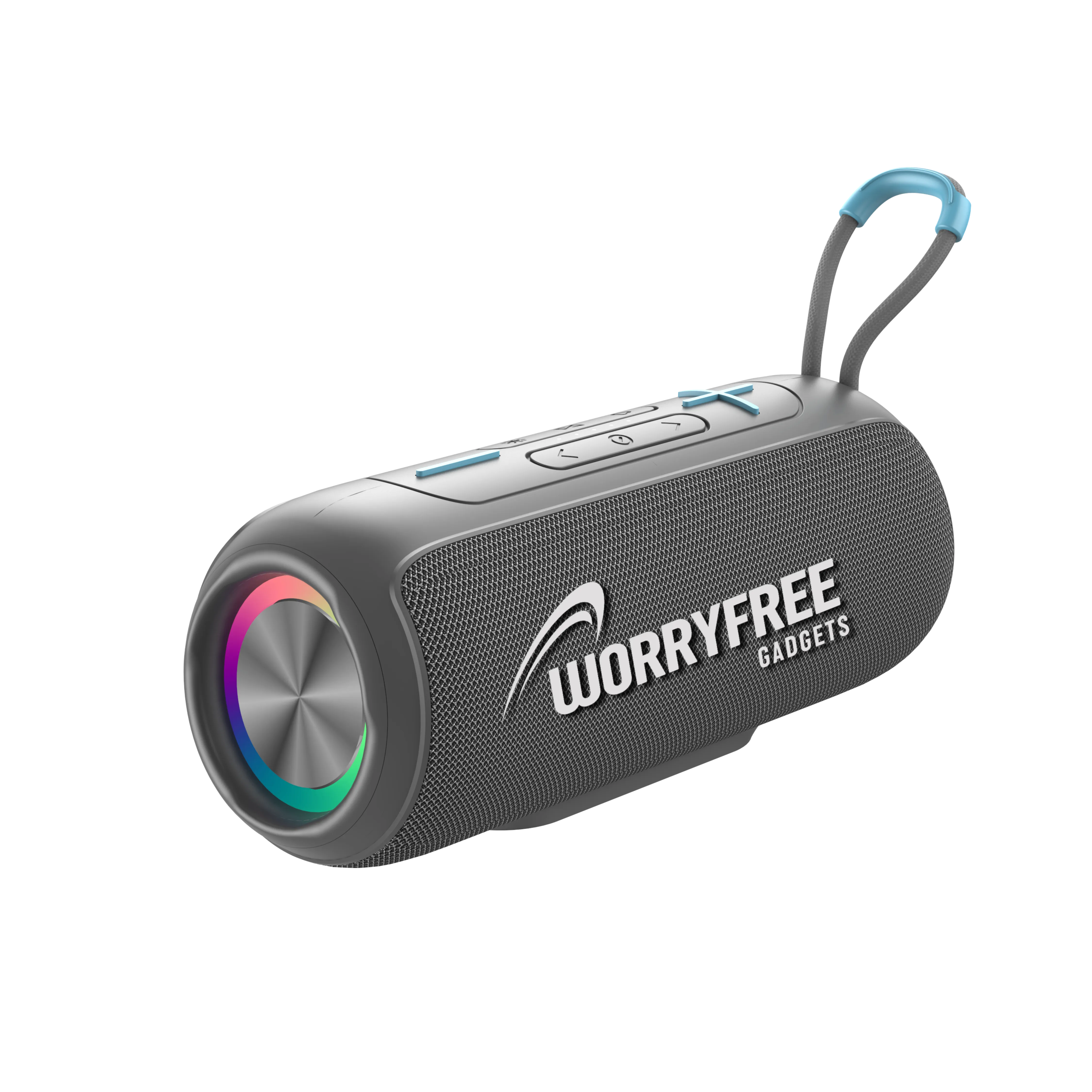 Wireless Portable Waterproof Bluetooth Speaker with RGB Lights, Gray