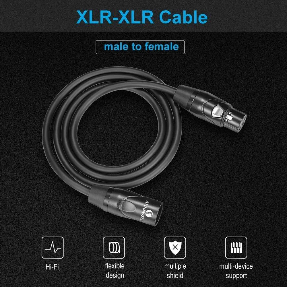 XLR Cable Karaoke Microphone Sound Cannon Plug XLR Guitar Cable Extension Mikrofon Cable 15M for Audio Mixer Amplifiers XLR Cord